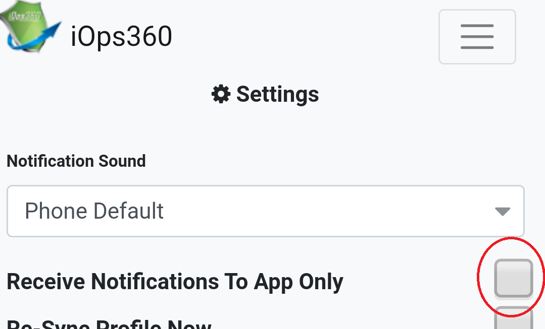 Receive only App notifications